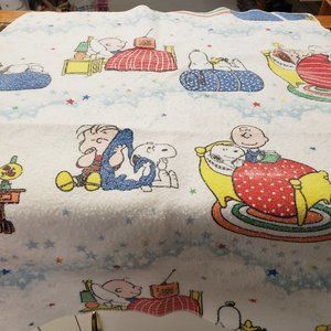 Adorable vintage 1960's Snoopy Peanuts Charlie Brown small blanket cute for pet!